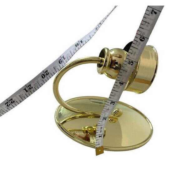 Partylite Gold Oval Mirror Finish Candle Holder Wall Sconces 6" Shiny Glam 2 NEW - Picture 8 of 8